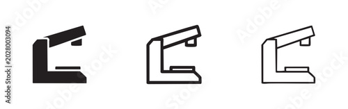 Tableau sur toile Heavy Duty Stapler or Industrial Hole Punch Office Tool Icon Set