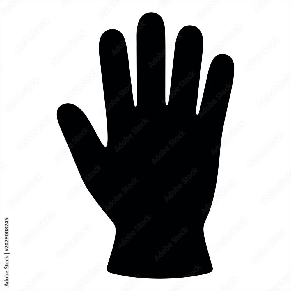 Obraz premium Glove silhouette vector illustration logo sticker isolated on white background.