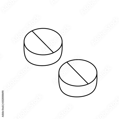 Medical tablet pills line icon