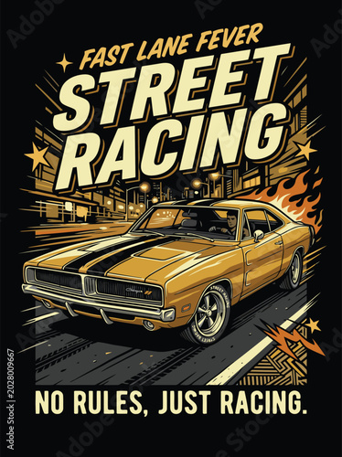 vector image of a gold racing car