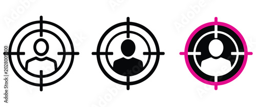 Fotografía Targeted customer audience vector illustration, minimalist focus and segmentation symbol for advertising analytics, brand promotion strategy and effective online marketing campaign management