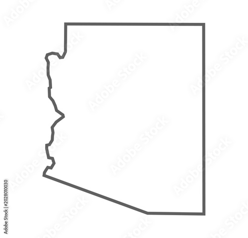 Arizona State Outline Gray Vector Map Minimalist Design