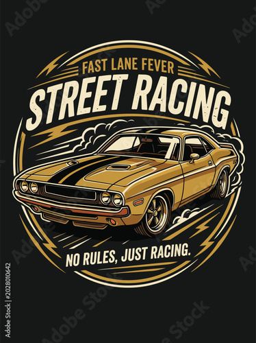 vector image of a gold racing car