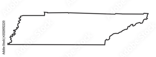 Tennessee State Outline Map on Transparent Background