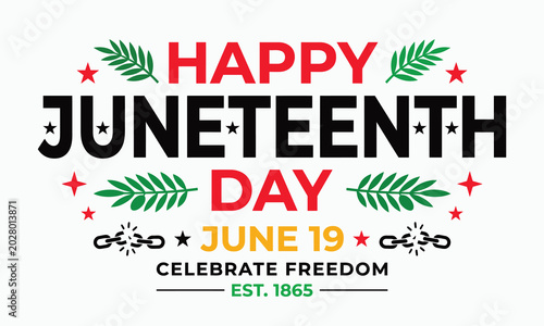 Fotografi Juneteenth freedom day celebration festive graphic design for june 19th emancipa