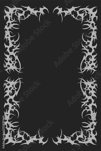 Foto Abstract cyber sigilism frame with neo tribal gothic ornament style