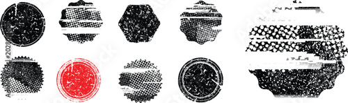 Tableau sur toile Grunge post Stamps Collection, Circles