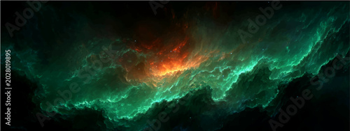 Photos Stunning cosmic nebula, vast expanse interstellar gas, glowing vibrant colors, otherworldly beauty, deep space mystery