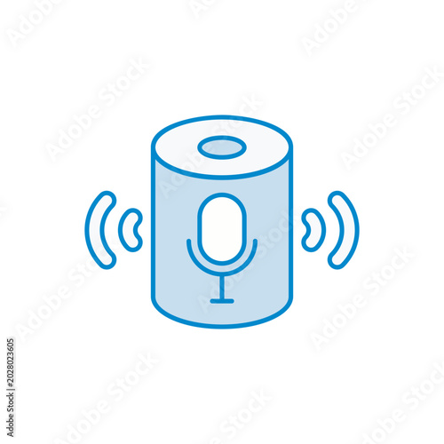 Schilderij op canvas Voice Recognition Icon Isolated on White Background Illustration