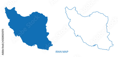 Photos Iran middle east country map silhouette outline graphic vector illustration flat
