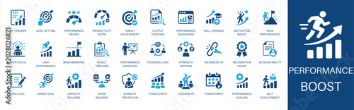 Фотография Performance boost and productivity icon set