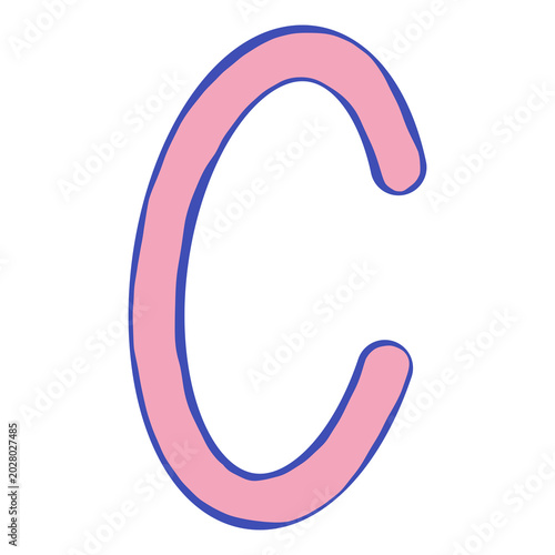 Pastel Doodle Lowercase Letter C Illustration