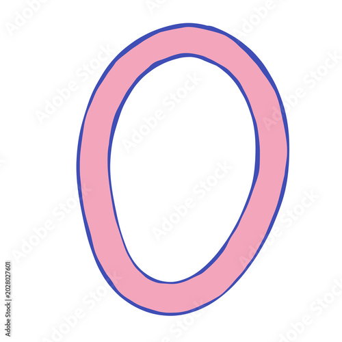 Pastel Doodle Lowercase Letter O Illustration