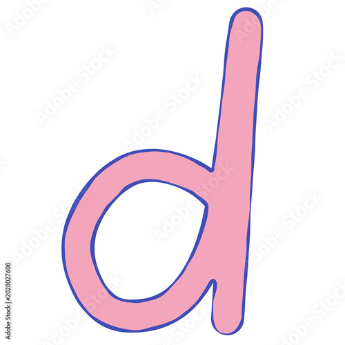 Pastel Doodle Lowercase Letter D Illustration