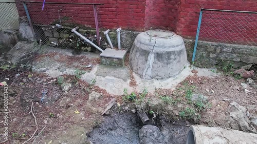 View shows a Septic Tank Filter Chamber Design for Efficient Outdoor sewage and Waste water Disposal