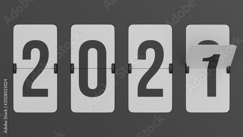 Flip scoreboard 2027 year. 3D render