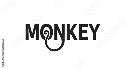 Canvas Print Monkey Word Logo Design