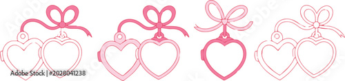 Foto Heart locket with ribbon bow pendant for gift