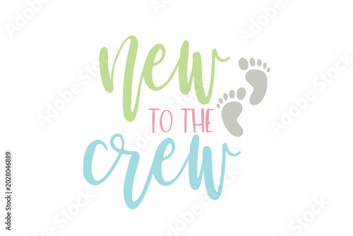 New To the Crew Newborn Baby Onesie Announcement Design