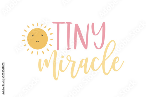 Tiny Miracle with Cute Sun, Newborn Baby Onesie Design
