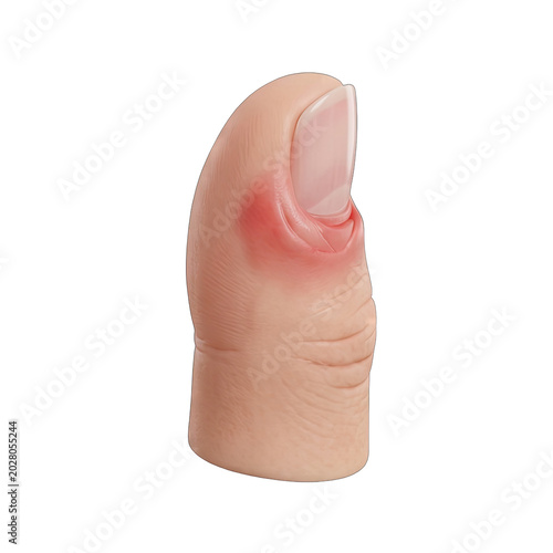 Close-up of Thumb with Paronychia Infection