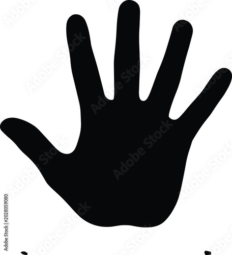 Black Human Hand Silhouette Vector Illustration Isolated on White Background for Gesture Symbol and Design Projects