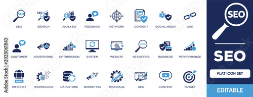 Tablou pe pânză Seo editable solid icon set