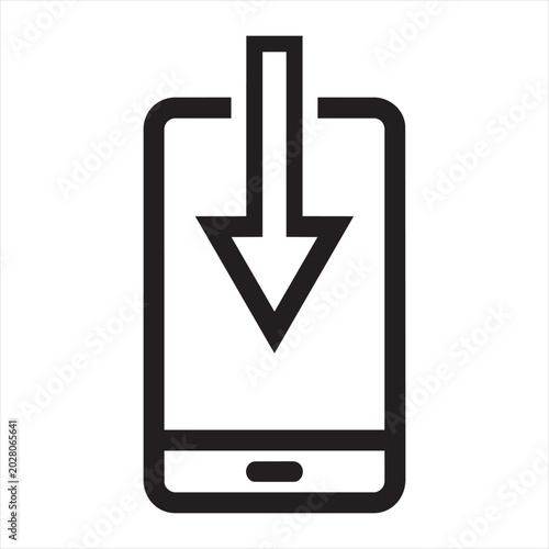 Smartphone download icon with smartphone download transfer application software technology internet connection communication information interface electronic retrieve