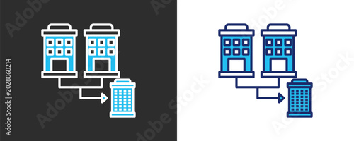 Foto Corporate Downsizing Icon Set, Colored Outline Vector Illustration