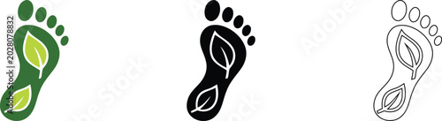 Bild auf Leinwand Carbon footprint icon set