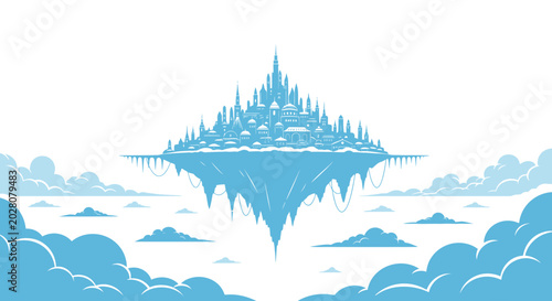 Foto Fantasy castle in the air.