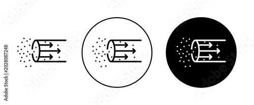 Obraz na płótnie Suction process icons set in black and blue colors on white background