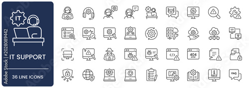 Photos IT support icon set