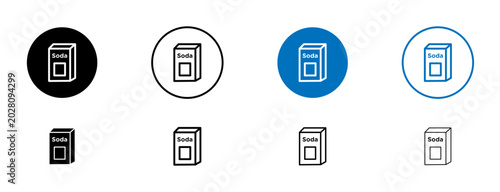 Bild auf Leinwand baking soda icons set in black and blue colors on white background
