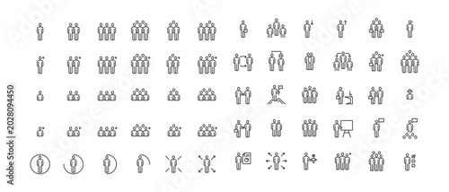 people icon line logo vector set ,person,team, group,meeting,employee,group of people