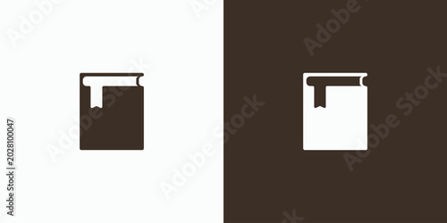 Tableau sur toile Minimalist book icon on two-tone backgrounds