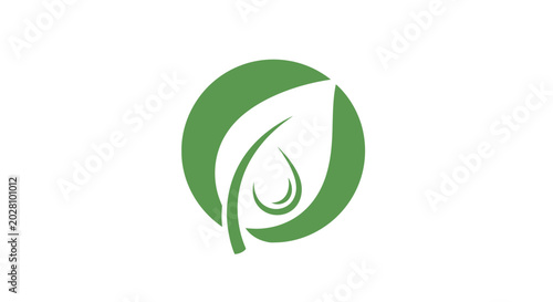 Εκτύπωση καμβά Green leaf eco symbol logo mark.