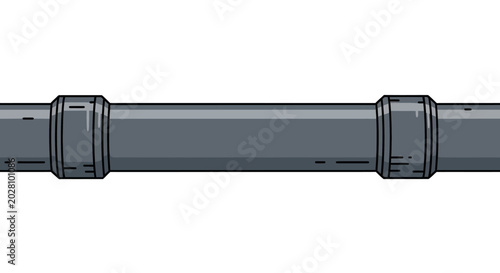 Slika na platnu Grey metal pipe with joints.