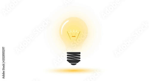 Fotografía Light Bulb Glowing Bright Electricity.