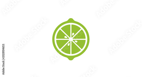 Bild auf Leinwand Lime citrus fruit slice green.