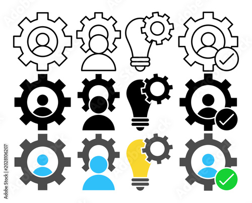 Skills icon collection with different styles