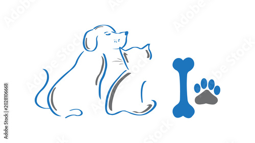 Photos Dog Line Art Logo Set – Pet, Bone and Paw Minimal Design Collection JOG Format