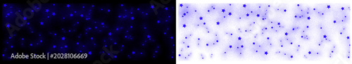 Glowing blue stars on dark and light backgrounds for decoration and design isolated on transparent background