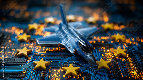 Futuristic Jet on Digital C...