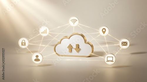 Konsep Layanan Cloud Storage dengan Konektivitas Jaringan Global dan Keamanan Data Digital