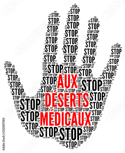 Symbole stop aux déserts médicaux  en France
