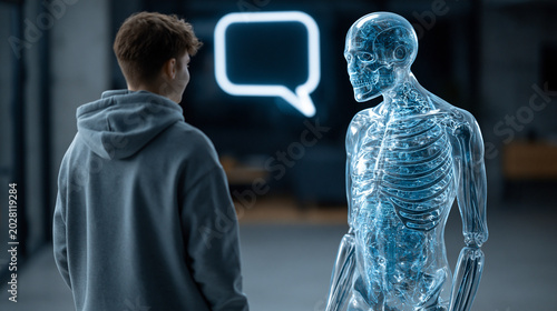 AI Communication: A young m...