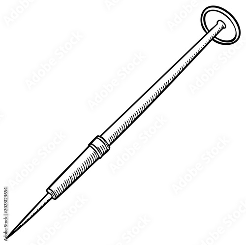 Illustration of a hat pin, vintage accessory
