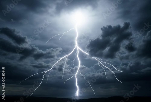 lightning in the night sky