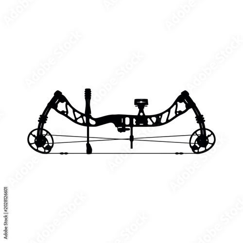 Tableau sur toile Traditional Longbow Silhouette Vertical Longbow Vector.eps